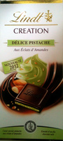 Création Délice pistache - Chocolat noir aux éclats d'amandes