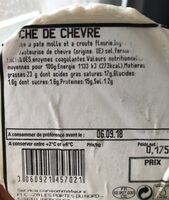 Bûche de chèvre lait pasteurisé 25%mg portion s/film