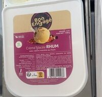 Crème glacée rhum avec raisins macérés