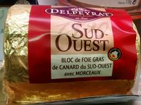 Bloc de foie gras de canard du Sud-Ouest avec morceaux