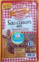 Saucisson sec tranches fines délicatement assaisonnées