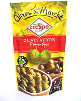 Les Olives du Marché, olives vertes pimentées, pour apéritif