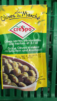 Pitted Green Olives with Herbs and Garlic