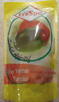 Olives vertes farcies à la pâte de poivron