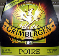 Bière blonde aromatisée poire Grimbergen