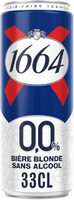 1664 0,0% Bière blonde sans alcool 33 cl