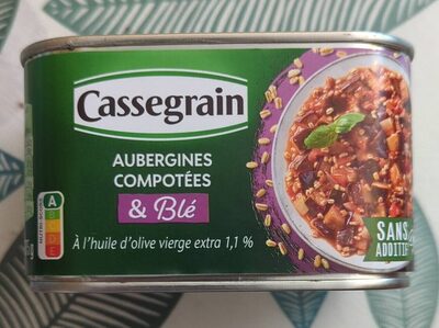 Aubergines compotées et blé