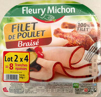Filet de poulet braisé - lot 2 x 4 tranches