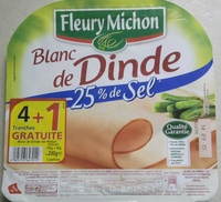 Blanc de dinde -25% de sel (4 tranches +1 gratuite)