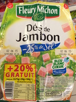 Dés de Jambon (-25% de sel) (+20% gratuit)