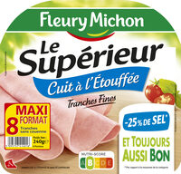 Le supérieur cuit à l'étouffée - tranches fines - 25% de sel* - 8 tranches