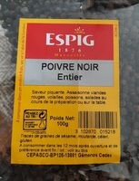 Poivre noir entier