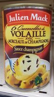 6 quenelles volaille avec morceaux de champignons