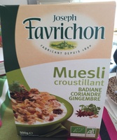 Muesli croustillant badiane coriandre gingembre
