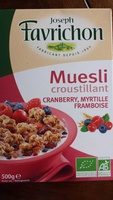 Muesli croustillant cranberry, myrtille, framboise