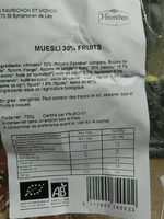 Muesli 30% fruits bio