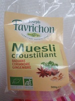 Muesli croustillant Badiane Coriandre Gingembre