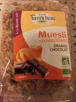 Muesli croustillant orange chocolat