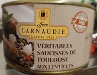 Veritables Saucisse de Toulouse au lentilles
