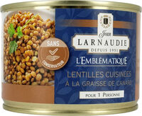 Lentilles cuisinées à la graisse de canard