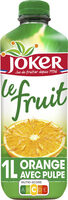 Jus d'orange avec pulpe à base de jus concentré.