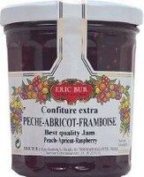 Confiture extra de peches, abricots et framboises ERIC BUR
