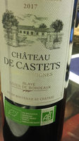 Vin château de Castets 2017 bio