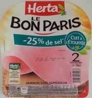 Le Bon Paris (- 25 % de sel, Cuit à l'Étouffée) 2 Tranches Fines