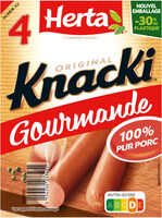 HERTA KNACKI Gourmande Saucisses Porc x4 - 280g