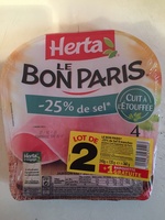 Le Bon Paris (- 25 % de Sel, Cuit à l'Étouffée - 4 Tranches) Lot de 2 + 1 Gratuite