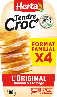 HERTA Croque-Monsieur Jambon fromage sans nitrite x4 400G