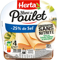 HERTA Blanc Poulet sel réduit sans nitrite x4 140g