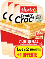 HERTA Croque-Monsieur Jambon fromage sans croûtex2 LOT2+1OFT