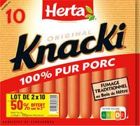 HERTA KNACKI Saucisses pur porc x10 Lot 2 dt 50% OFT sur 2e