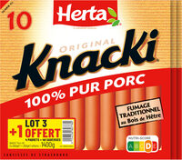 HERTA KNACKI Saucisses 100% pur porc x10 LOT 3+1 OFT