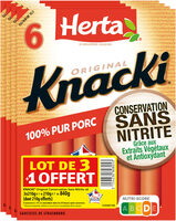 HERTA KNACKI Saucisses pur porc Sans Nitrite x6 LOT 3+1 OFT