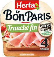 HERTA LE BON PARIS Jambon Tranché Fin sans nitrite x4 - 120g
