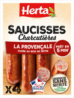 HERTA Saucisses charcutière la provençale CSN X4 - 280g