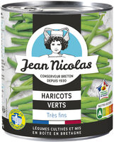 Haricots verts très fins Produit en Bretagne Jean Nicolas 440g