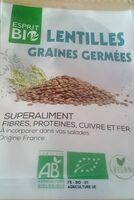 Lentilles graines germées
