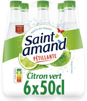 St Amand Eau Minérale Naturelle pétillante aromatisée CITRON VERT 6X50CL
