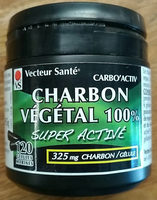 Charbon Végétal 100% Super Activé - 120 Gélules - Vecteur Santé