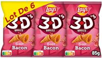 Lay's 3D's Bugles goût bacon lot de 6 x 85 g