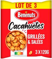 Bénénuts Cacahuètes grillées & salées lot de 3 x 120 g