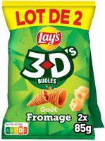 Chips 3D's Bugles goût fromage lot de 2