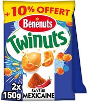 Bénénuts Twinuts saveur mexicaine 2 x 150 g +10% offert