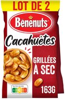 Bénénuts Cacahuètes grillées à sec lot de 2 x 163 g