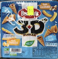 3D's Bugles goûts salé, emmental, cacahuète