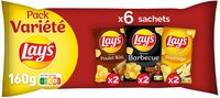 Lay's saveur poulet rôti, barbecue 4 x 27,5 g et emmental 2 x 25 g