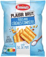 Bénénuts Plaisir Brut Tuiles aux céréales complètes goût sel de mer